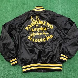 Vintage satin horse palomino bomber jacket